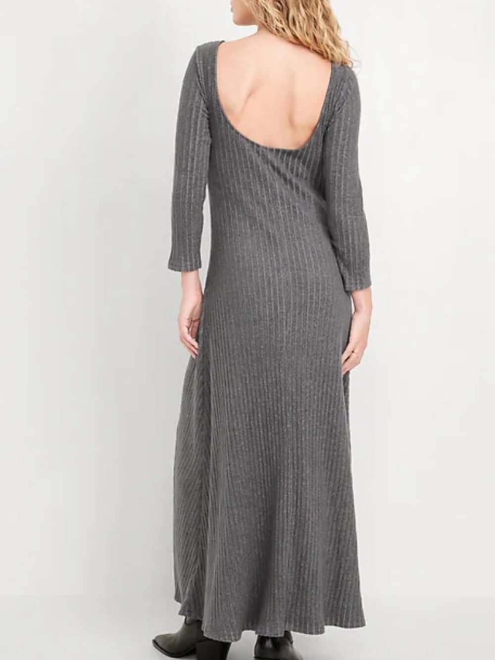 Fit & Flare Ribbed Maxi Dress